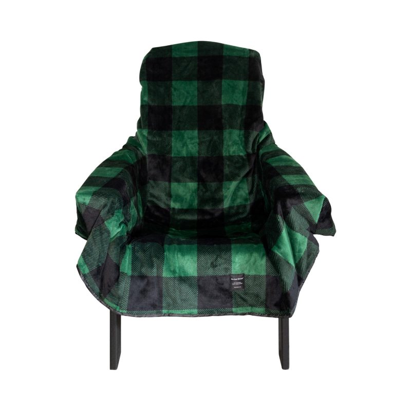 City Bonfires The Chair Blanket - Green Plaid - 3