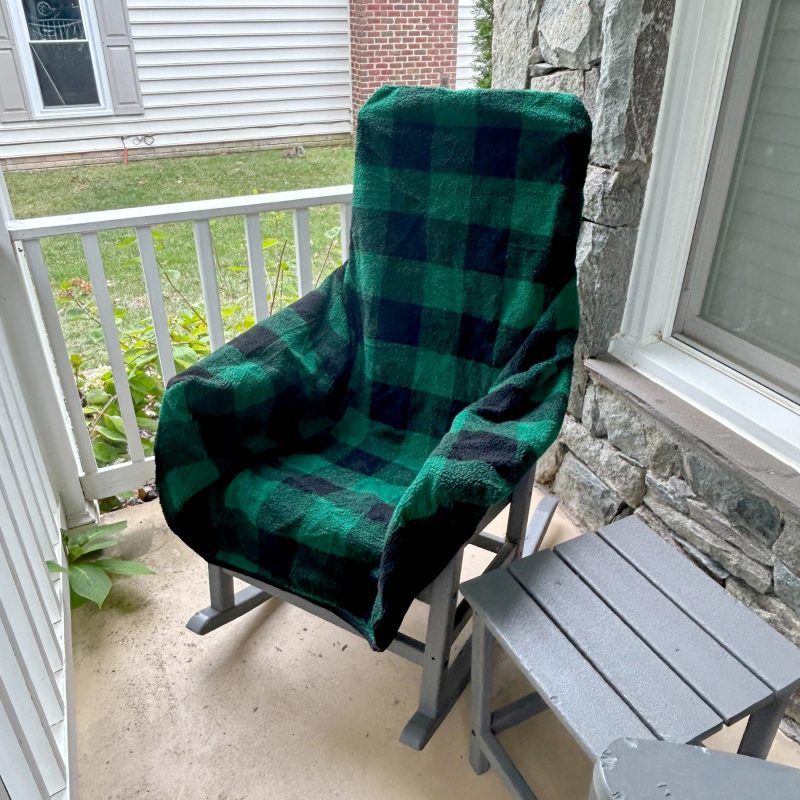City Bonfires The Chair Blanket - Green Plaid - 5