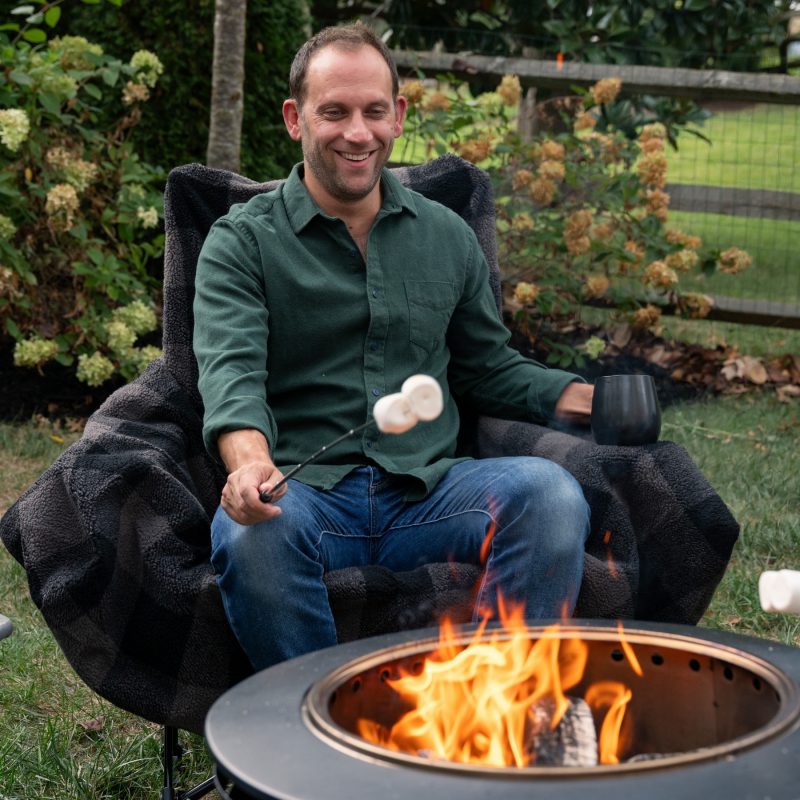 City Bonfires The Chair Blanket - Grey Plaid - 4