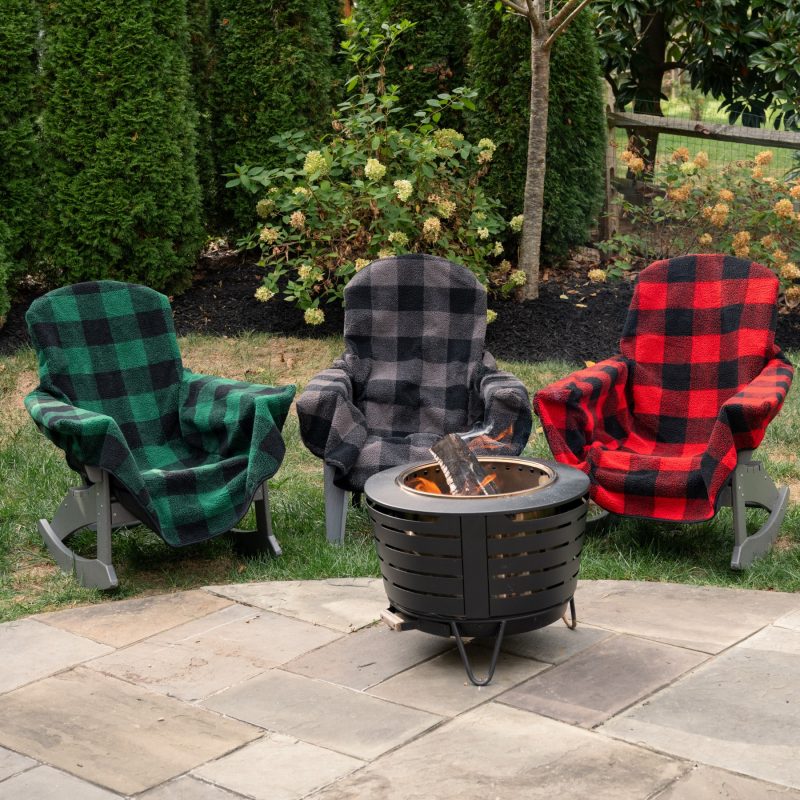 City Bonfires The Chair Blanket - Grey Plaid - 6