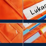 Classroom Chair Back Storage Bag Strap W/Name Tag - 6