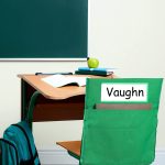 Classroom Chair Back Storage Bag Strap W/Name Tag - 7